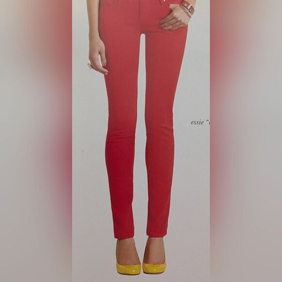Talbots robin red DENIM slim jeans CLASSIC RED size 2 - Picture 1 of 9